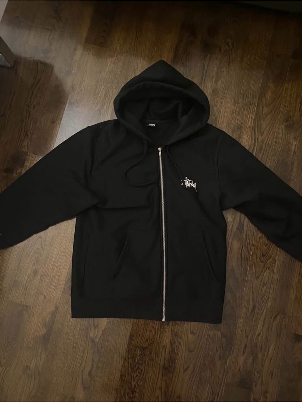 Stussy Black Full-Zip Hoodie Medium